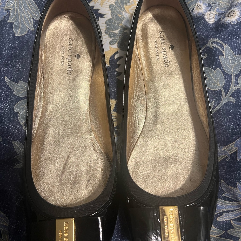 Kate Spade Black Patent Leather Flats
